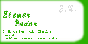 elemer modor business card